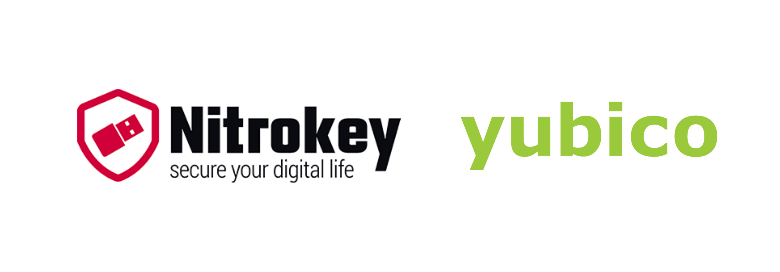 U2F two-factor authentication: Logos of Nitrokey and Yubico