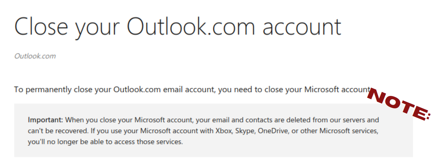 Closing your Outlook Account.