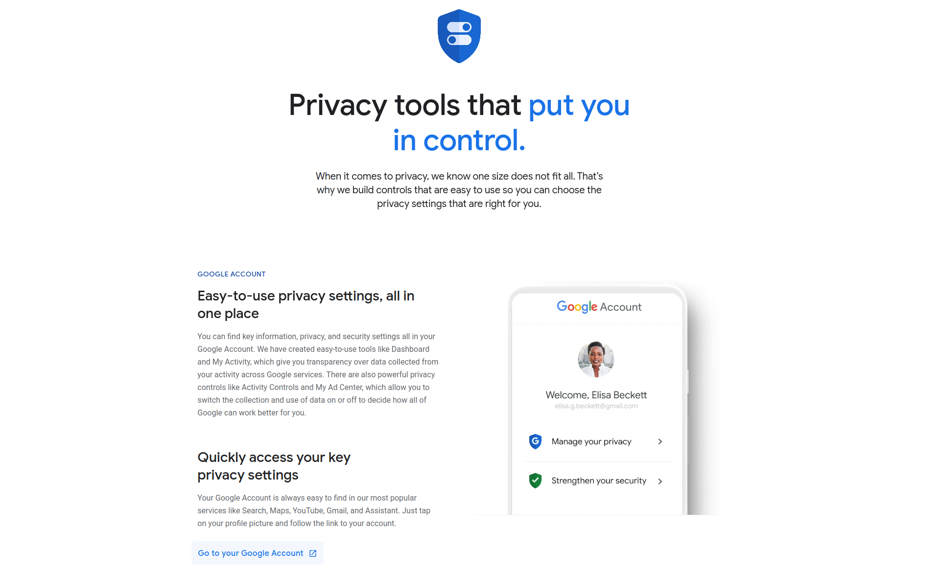 Googles Datenschutz-Tools