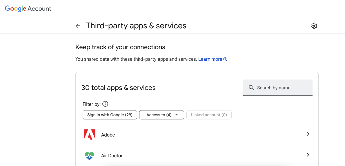 Third-party apps and services