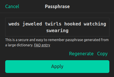 Tuta offers a built in passphrase generator that you can trust to keep your login secure.