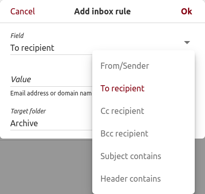 Inboxregels