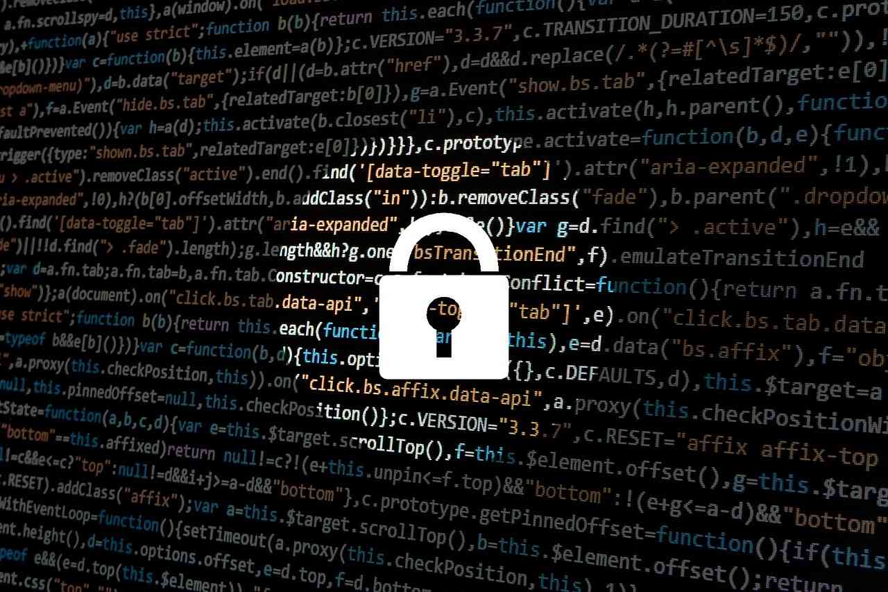 Bild av ett krypteringslås som skyddar data.